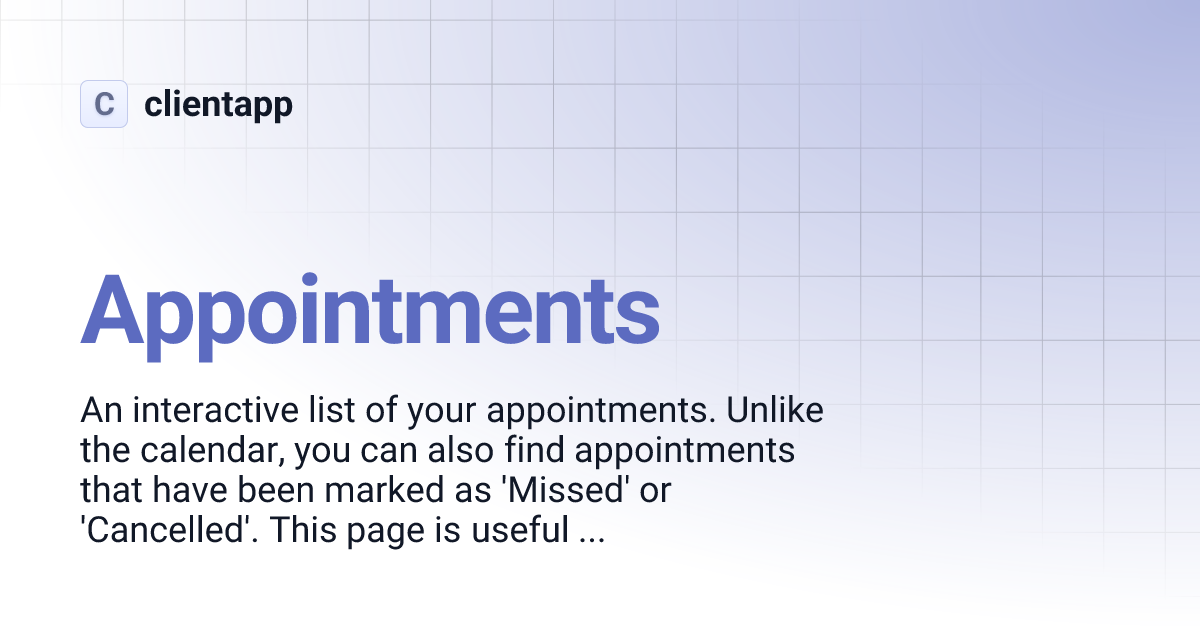Appointments | clientapp